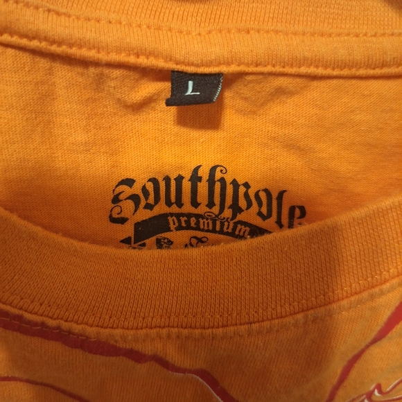South Pole Y2K Authentic premium Orange Graffiti Top tee shirt large - Picture 3 of 4
